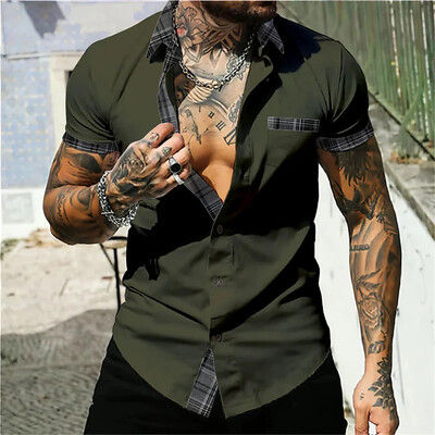 2024 m. havajietiški marškiniai vyriški trumpomis rankovėmis dryžuoti marškiniai su atlapais vasaros mados gatvės aukštos kokybės patogūs drabužiai