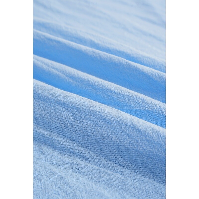 Vyriški Laisvalaikio Havajų Marškiniai Balta Juoda Vasariniai Henry V kaklo marškinėliai Minkšti ir patogūs 2025 m. vyriški viršutiniai drabužiai