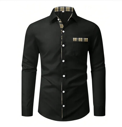 Vyriški marškiniai pavasario/vasaros abstrakčiojo rašto 3D spausdinimu ilgomis rankovėmis užsegami marškinėliai Tiki serijos verslo laisvalaikio marškiniai