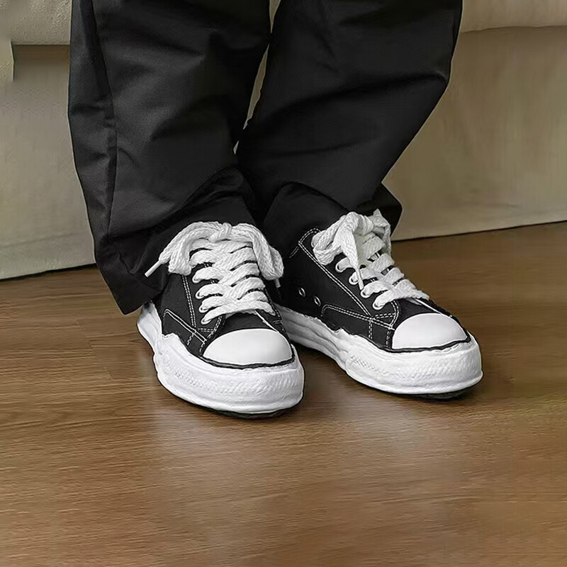 Sobivad väikesed kingad, paksu tallaga jaapani lõuendist vabaajaspordijalatsid