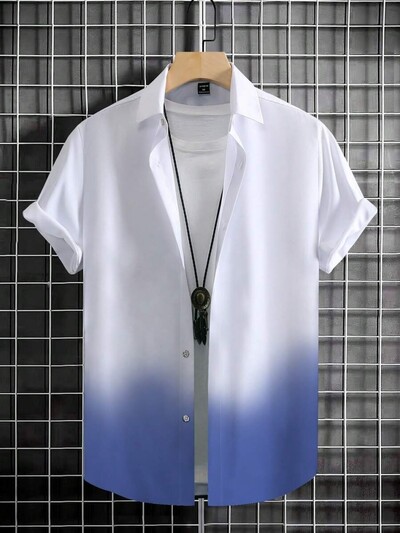 Triibuline trükitud meeste pikkade varrukatega särk Suvine vabaaja meeste üherealine särk Beach Pool Party Meeste moodne särk