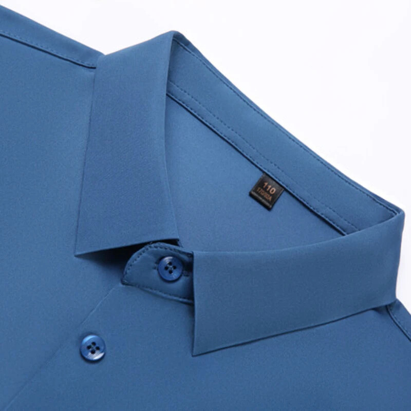 Meeste ultraveniv lühikeste varrukatega särk Business Casual hingav veniv kulumiskindel ühevärviline lühikeste varrukatega särk