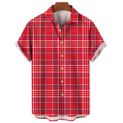 Vyriški languoti marškinėliai trumpomis rankovėmis marškinėliai su 3D dryžuotais raštais Nauji laisvalaikio socialiniai itin dideli „Camisa“, 2024 m.