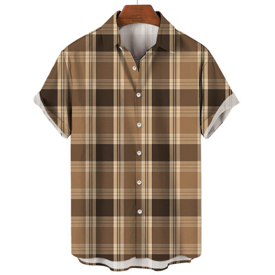 Vyriški languoti marškinėliai trumpomis rankovėmis marškinėliai su 3D dryžuotais raštais Nauji laisvalaikio socialiniai itin dideli „Camisa“, 2024 m.