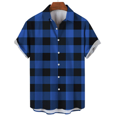 Vyriški languoti marškinėliai trumpomis rankovėmis marškinėliai su 3D dryžuotais raštais Nauji laisvalaikio socialiniai itin dideli „Camisa“, 2024 m.