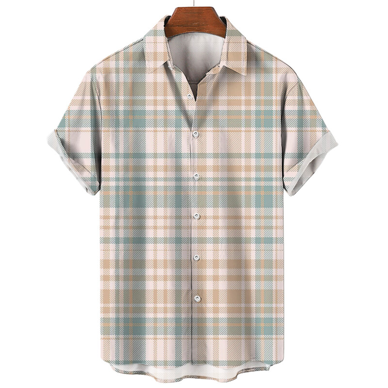 Vyriški languoti marškinėliai trumpomis rankovėmis marškinėliai su 3D dryžuotais raštais Nauji laisvalaikio socialiniai itin dideli „Camisa“, 2024 m.