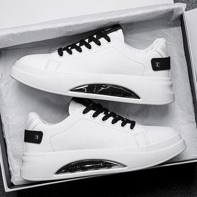 Meeste väikesed valged kingad lõuend kingad kingad tide kingad nahast ülemised hingavad lauajalatsid trend vabaaja kingadega