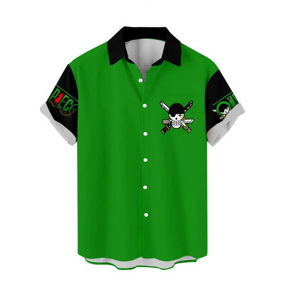 Ühes tükis Hawaii T-särgid – Roronoa Zoro Hawaii T-särkide suvine lühikeste varrukatega paarisärgid