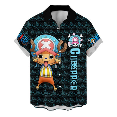 One Piece Hawaiian T-shirts – Хавайска риза Tony Tony Chopper IP0717Мъжка лятна риза за двойка с щампи