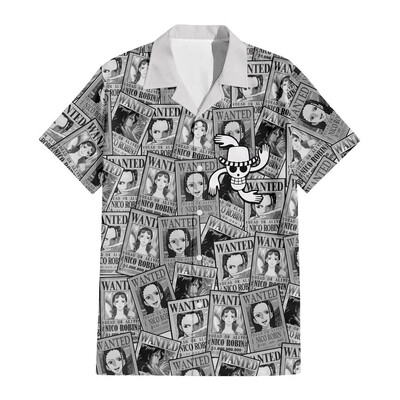 Viengabala havajiešu krekli — Doflamingo Japan Cherry Blossom Style Havajiešu krekli Vīriešu vasaras īsām piedurknēm apdrukāts pāra krekls