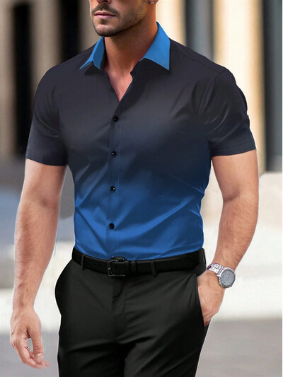 Värviline plekist ruuduline/ruuduline värviline vabaaja meeste särk igapäevaseks kandmiseks, nädalavahetuse väljasõiduks, suvise revääriga lühikeste varrukatega 5XL kiire kohaletoimetamine