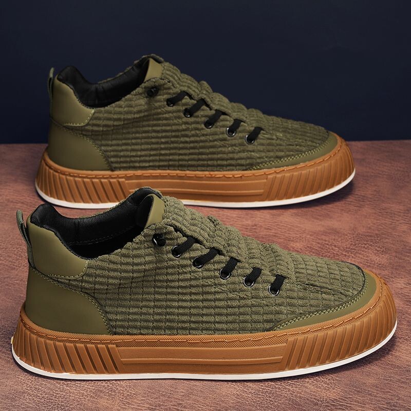 Platvormiga meeste vulkaniseeritud jalanõud, uued moodsad vabaajajalatsid meestele 2024 vabaaja kvaliteediga hingavad meeste tossud