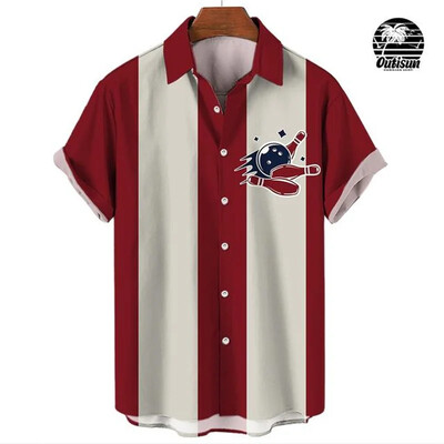 Vīriešu svītras Eleganta blūze Krāsu apdruka Elki Apģērbi Halāts Futbols Īsām piedurknēm Ikdienišķa Sociālā Aproču pogas Lielizmēra Modes Krekli