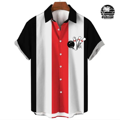 Vīriešu svītras Eleganta blūze Krāsu apdruka Elki Apģērbi Halāts Futbols Īsām piedurknēm Ikdienišķa Sociālā Aproču pogas Lielizmēra Modes Krekli