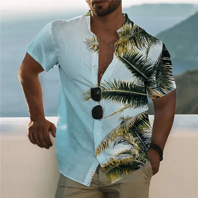 Havaju vīriešu T-krekls 3d Printed Beach Coconut Tree Krekli vīriešiem 5xl Īsām piedurknēm Modes Topi T-krekls Vīriešu Blūze Camisa