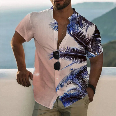 Havaju vīriešu T-krekls 3d Printed Beach Coconut Tree Krekli vīriešiem 5xl Īsām piedurknēm Modes Topi T-krekls Vīriešu Blūze Camisa