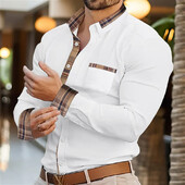 Madingi vyriški verslo atvartai biuro laisvalaikio lauko gatvės vyriški viršutiniai marškiniai Minkšti ir patogūs vyriški retro plius dydis 6XL