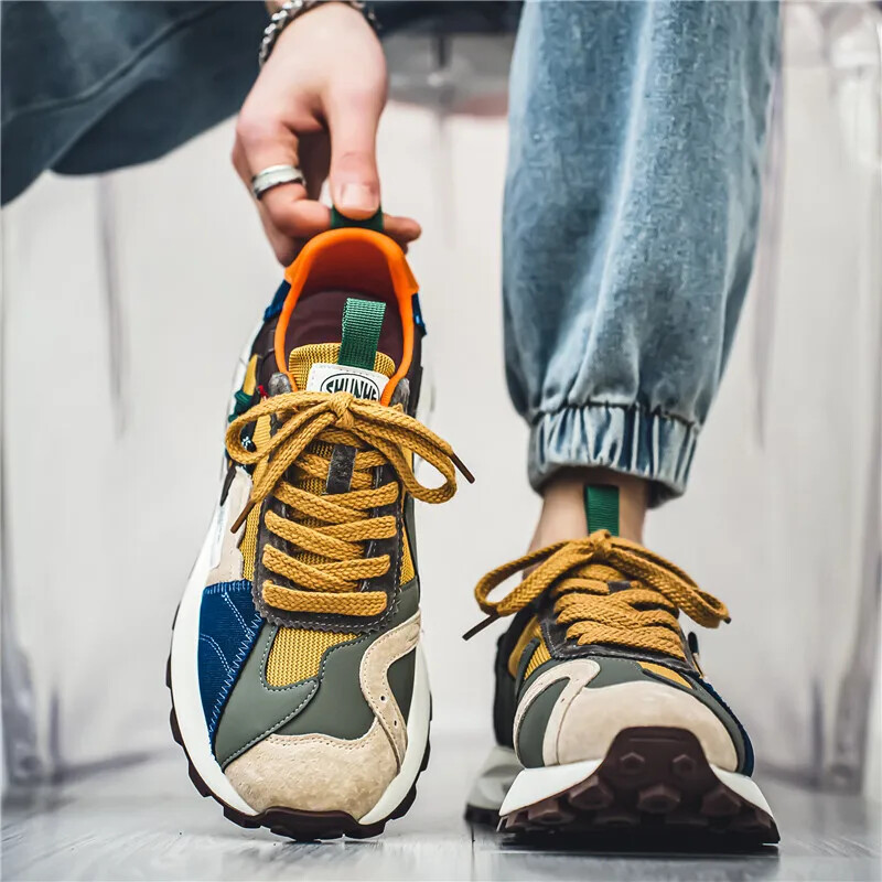 SYTK Fashion Designer Meeste kingad Lahustavad paksud kingad Vabaaja tossud Meeste platvorm Trend Tursked tossud Jalutuskingad