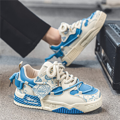 Vulcanize Sneakers Mados dizainerio laisvalaikio batai vyrams Prabangūs Patogūs vaikščiojimo batai Trend Universalūs riedlenčių batai