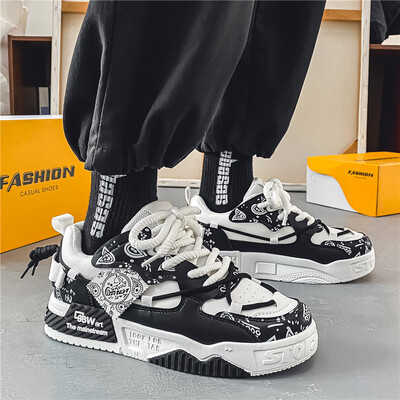 Vulcanize Sneakers Mados dizainerio laisvalaikio batai vyrams Prabangūs Patogūs vaikščiojimo batai Trend Universalūs riedlenčių batai