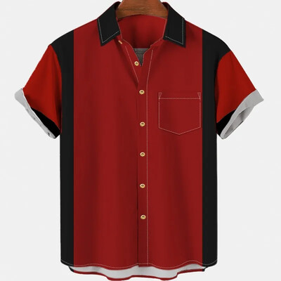 2024 m. nauji vasariniai vyriški marškiniai laisvi 3D rašto dobilų elementai marginti kasdieniai trumpomis rankovėmis marškiniai S-5XL