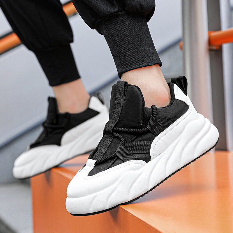 Nauja Trend Batai storu padu Duonos batai Vyriški laisvalaikio batai Neslystantys bėgimo platforma sportiniai batai Patogūs studentų stalo batai sportiniai batai