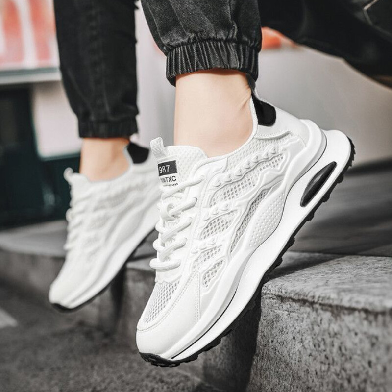 Vyriški bėgimo bateliai 2024 m. Nauji suvarstomi kvėpuojantys vyriški laisvalaikio sportbačiai Aukštos kokybės, patogūs, minkšta apačia, aukštį didinantys batai