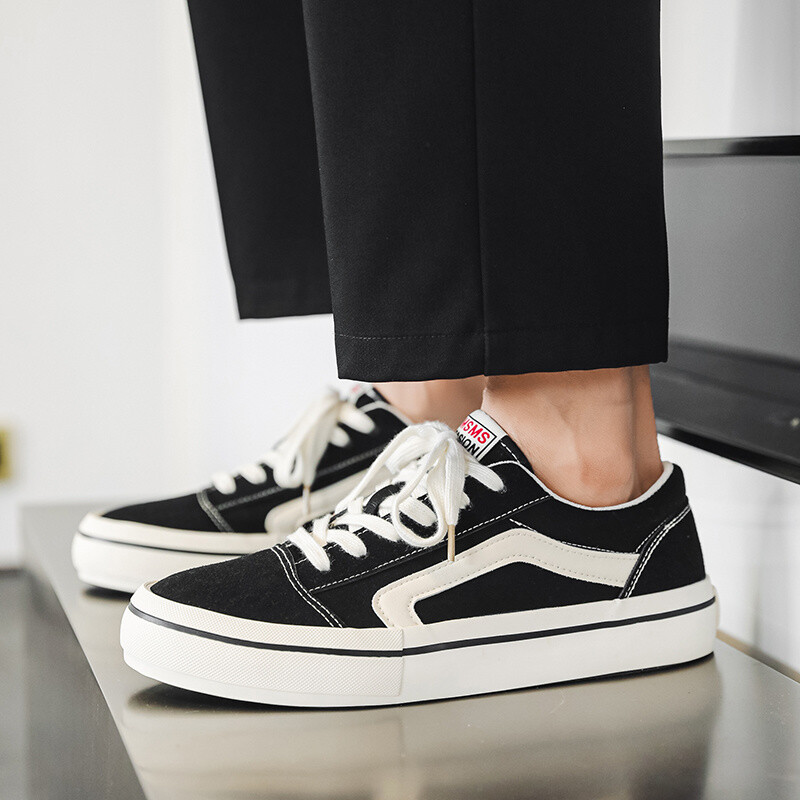 Karštas išpardavimas Klasikiniai raudoni vyriški drobiniai batai Madingi suvarstomi vyriški drobiniai sportbačiai Hiphopo riedlenčių laisvalaikio batai Vyriški vulkanizuoti batai