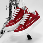 2025. gada Sarkanas audekla apavi vīriešiem Oriģinālas zemas vīriešu auduma kedas Komforta platforma Vīriešu skeitborda kedas zapatillas de lona