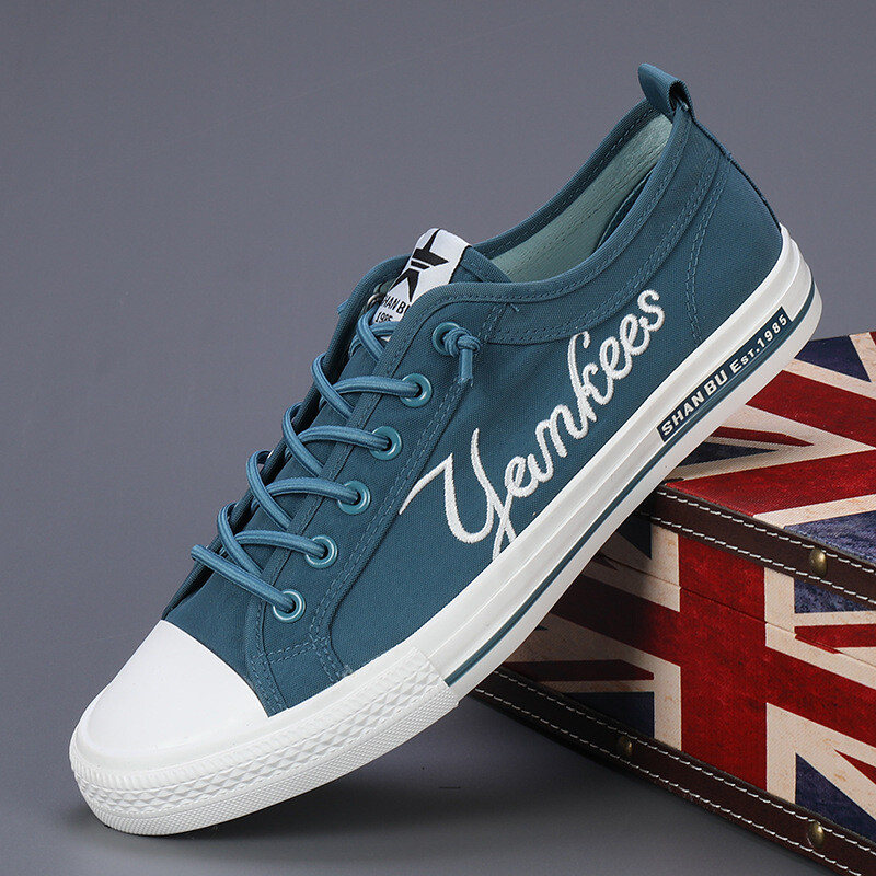 Rudens madingi vyriški laisvalaikio batai Patogūs siuvinėti drobiniai sportbačiai Vyriški lengvi žemi plokščiapadžiai batai vyrams Zapatillas Lona Hombre