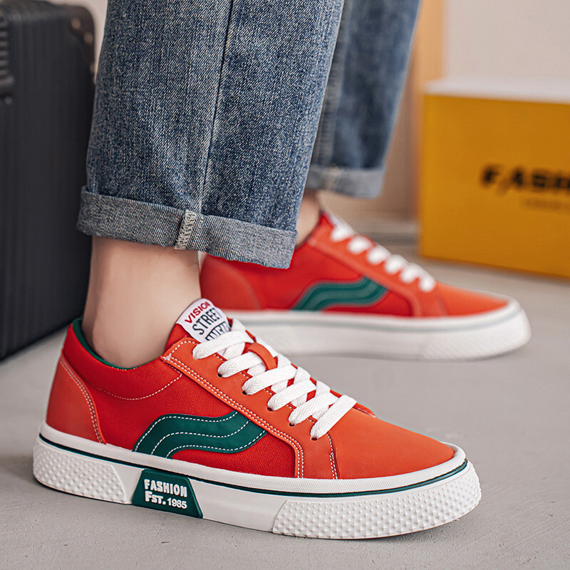 Uustulnukad Meeste lõuendist tossud, suured 46, oranži platvormiga espadrillid, meeste madala ülaosaga meeste rulakingad zapatos de lona