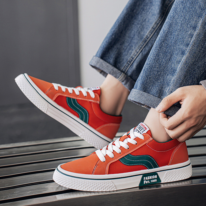 Uustulnukad Meeste lõuendist tossud, suured 46, oranži platvormiga espadrillid, meeste madala ülaosaga meeste rulakingad zapatos de lona