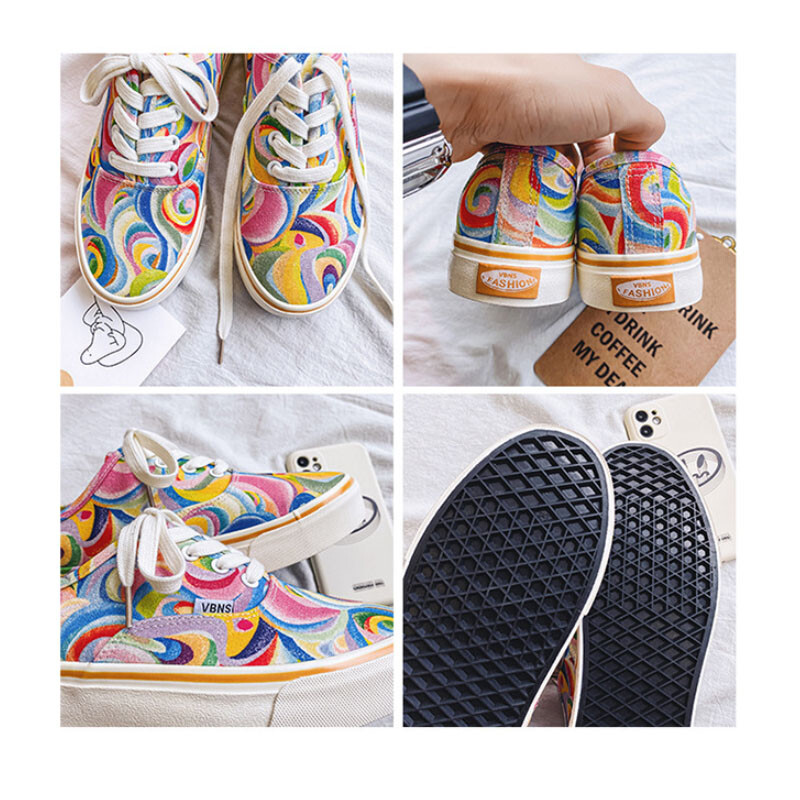 Vyriški, moteriški, drobiniai batai, mišrių spalvų sportiniai bateliai, čiuožimo batai, laisvalaikio plokštuma Patogi žema vulkanizuota vaikščiojimo avalynė