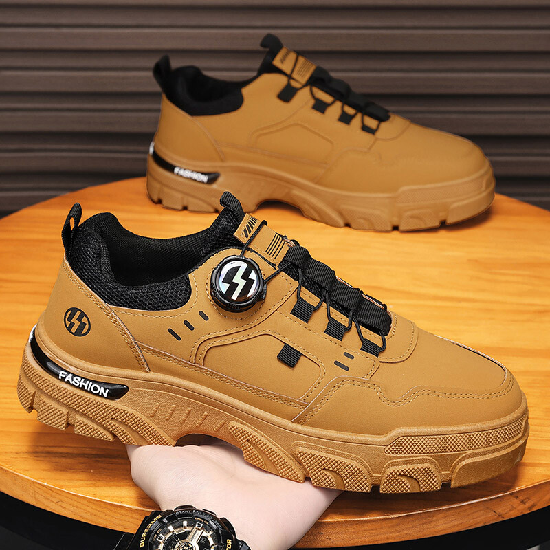 Rudens vīriešu kedas Jauni elpojoši darba apģērbi kurpes Moderni biezas zoles apavi pret slīdēšanu balti ikdienas skeitborda apavi potīšu zābaki