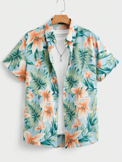 Havajietiški marškinėliai Vyriški laisvalaikio ploni paplūdimio ploni madingi marškinėliai Aukštos kokybės prabangūs juodi socialiniai vintažiniai juokingi dideli drabužiai