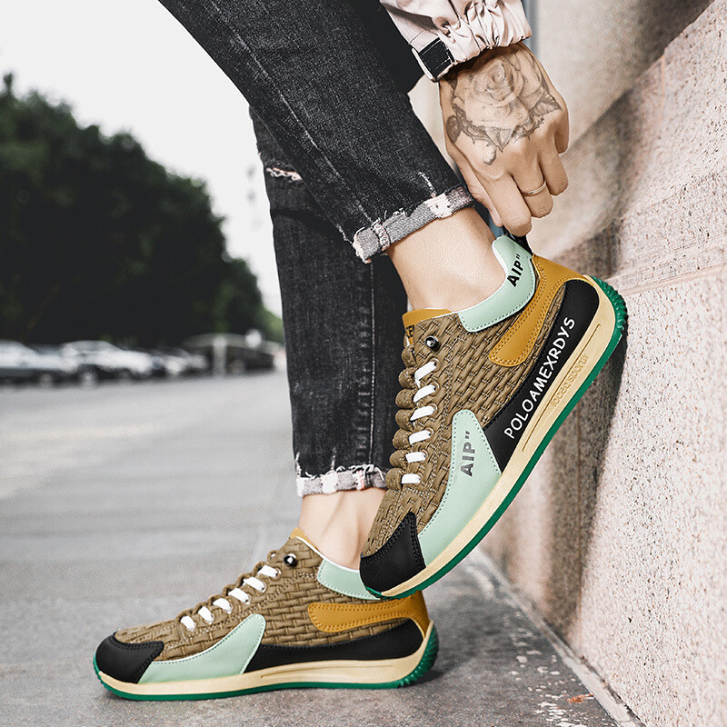 Lengvi neslystantys prabangūs prekės ženklo vyriški sportbačiai, vyriški sportbačiai, stambūs sportbačiai, 2024 m. mada.