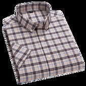 2025 m. vyriški 100 % medvilnės vasariniai marškinėliai trumpomis rankovėmis Oksfordo languotas mados laisvalaikio plonas, patogus aukštos kokybės biuras