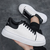 White Board Kingad Meeste hingavad vabaaja nööriga uisukingad Tudengite trendikad jalanõud Spordijalatsid Jooksujalatsid Jalutusjalatsid