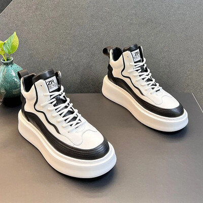 Luksusa pavasara rudens augstas zoles biezas zoles ērti ikdienas galda apavi 2024. gada elpojoši vīriešu āra skriešanas un sporta apavi