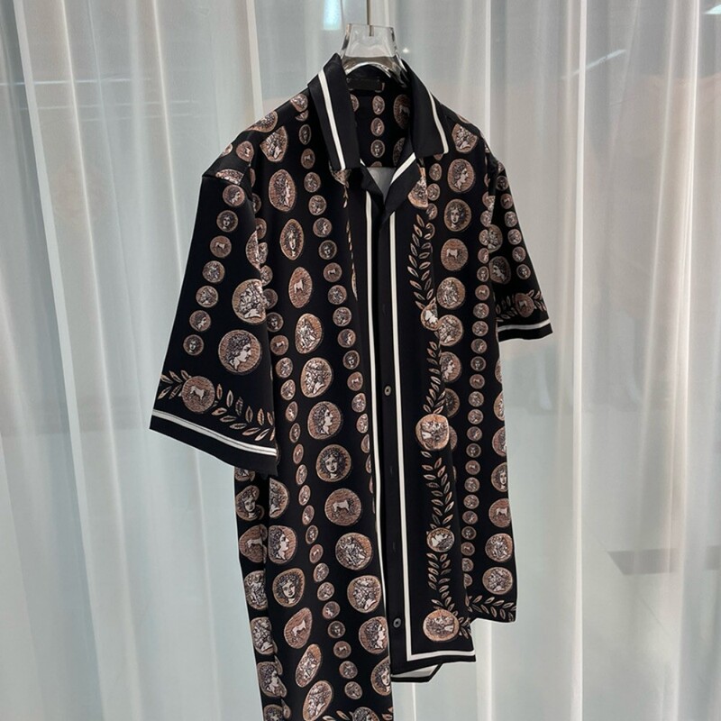 2024. aasta kevad-suvi Uus moekas noorte populaarne reiside digitaaltrükk, meeste lühikeste varrukatega särk