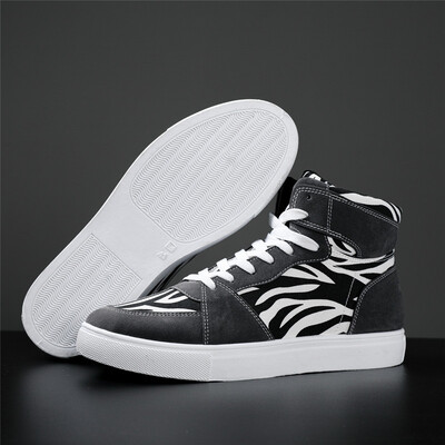 Platformas augstas augšdaļas sporta apavi Vīriešu ikdienas apavi liela izmēra 46 basketbola apavi Vīriešu sporta ikdienas apavi Vulcanized vīriešu Zebra kedas