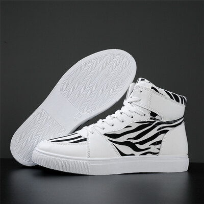 Platformas augstas augšdaļas sporta apavi Vīriešu ikdienas apavi liela izmēra 46 basketbola apavi Vīriešu sporta ikdienas apavi Vulcanized vīriešu Zebra kedas