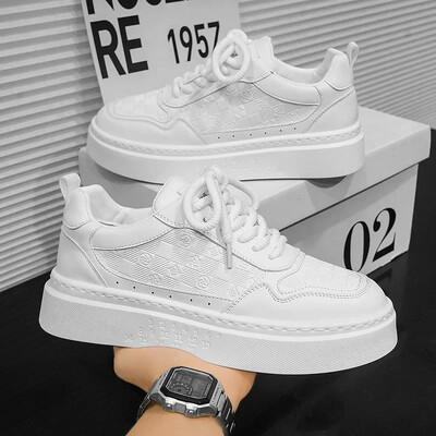 Nauja korėjietiška versija, spausdinta, vyriški batai riedlenčių sportui, vyriški, madingi, pralaidumo didinimo platforma, balti batai sportiniai laisvalaikio batai