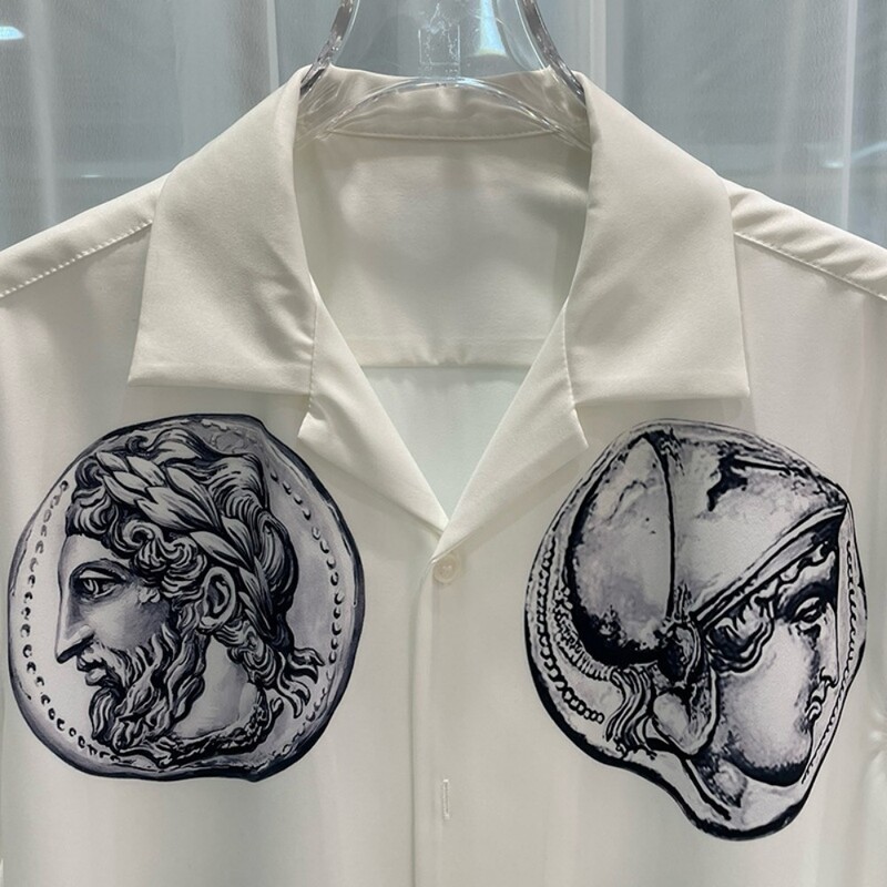 2024 m. pavasaris ir vasara Nauja mada Laisvalaikio mados jaunimo kelionės Populiarūs skaitmenine spauda vyriški marškiniai trumpomis rankovėmis