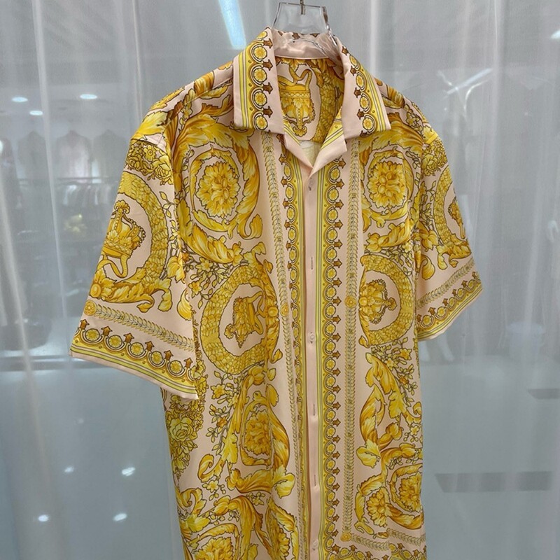 2024 kevad uus mood noorte populaarne vabaaja digitrükiga meeste lühikeste varrukatega särk