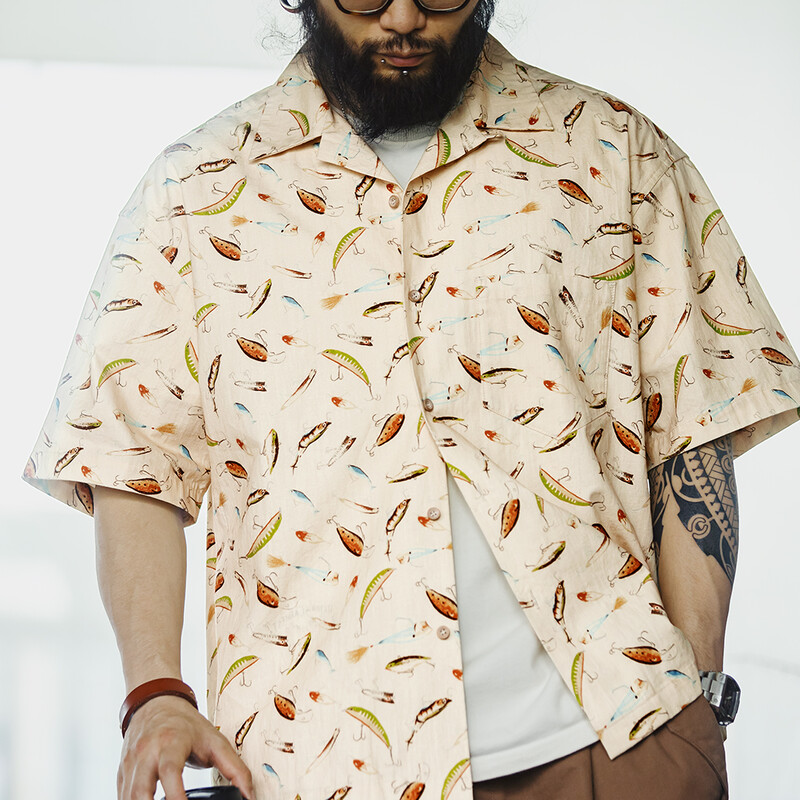 Maden Painted krekli ar īsām piedurknēm Kokvilnas Hawaii apdrukāts puspiedurkņu krekls vīriešiem un sievietēm Unisex vasaras brīvi ikdienas topi