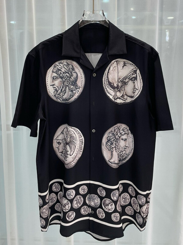 2024 m. pavasaris ir vasara Naujos mados mados kelionės jaunimui Populiarūs skaitmenine spauda vyriški marškiniai trumpomis rankovėmis