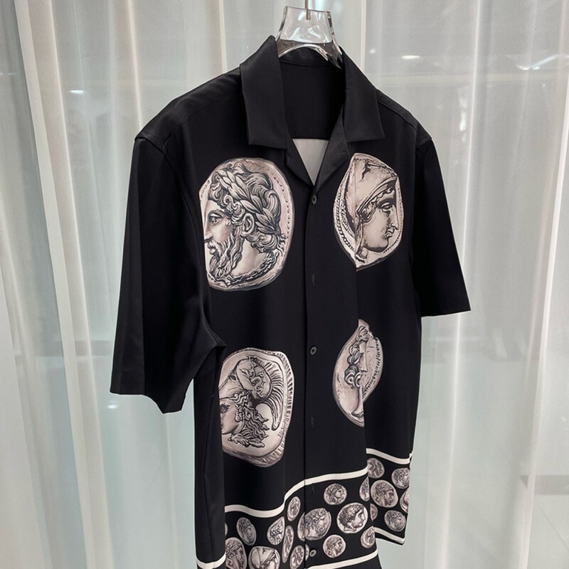 2024 m. pavasaris ir vasara Naujos mados mados kelionės jaunimui Populiarūs skaitmenine spauda vyriški marškiniai trumpomis rankovėmis