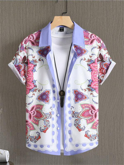 Tokijā apdrukāti krekli ar īsām piedurknēm Vīriešu vasaras pludmales krekls Hawaii ikdienišķa brīvdienu topi Jauni ātri žūstoši, moderni apģērbi vīriešiem