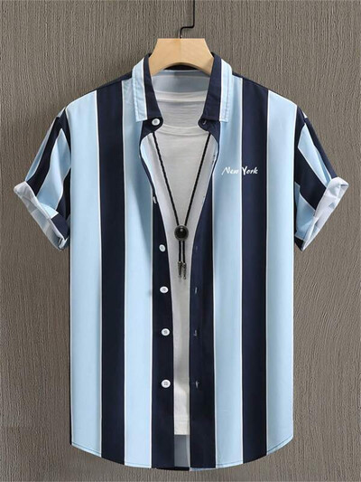 Tokijā apdrukāti krekli ar īsām piedurknēm Vīriešu vasaras pludmales krekls Hawaii ikdienišķa brīvdienu topi Jauni ātri žūstoši, moderni apģērbi vīriešiem